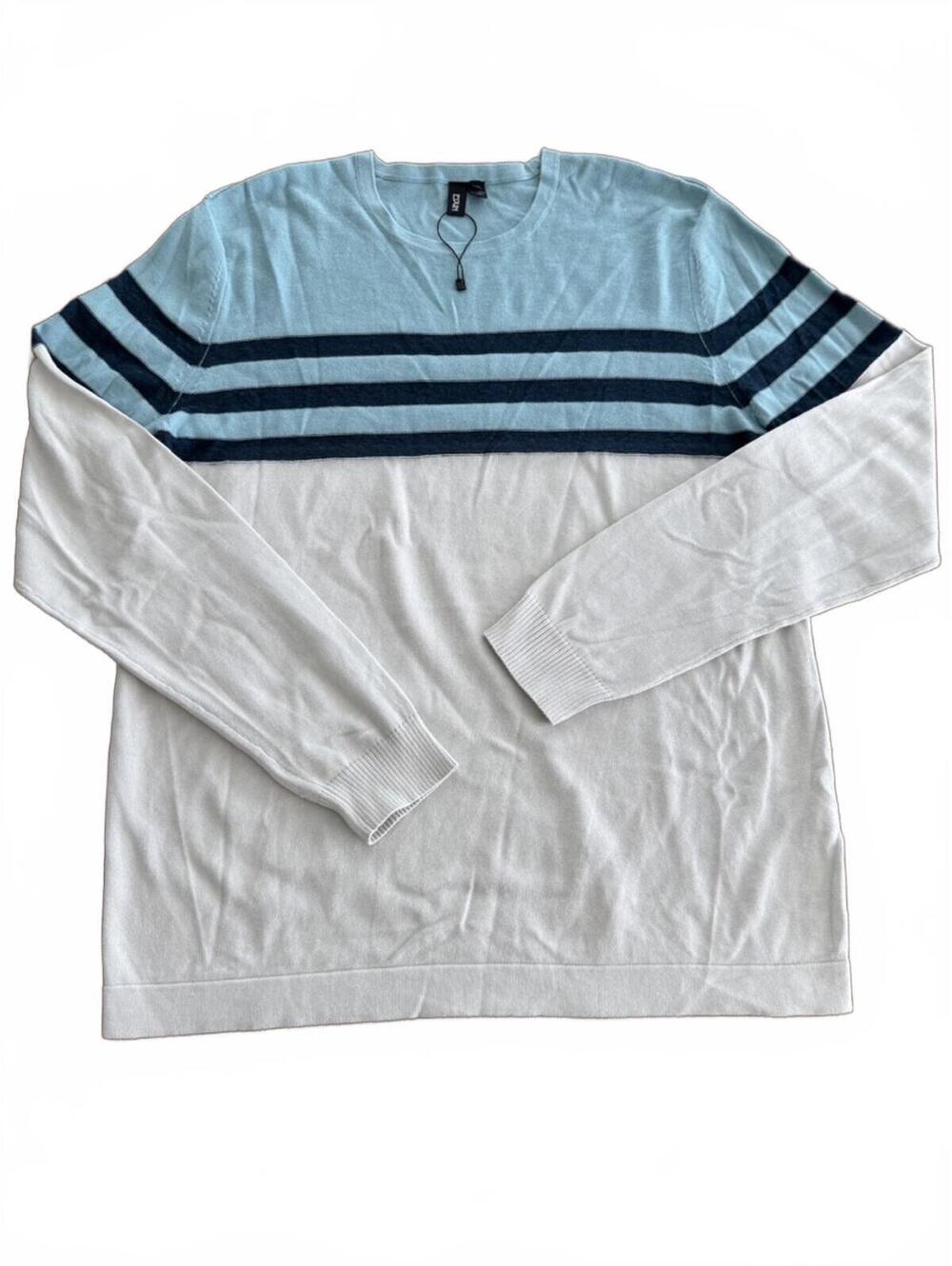 Edun‎ Men's Cotton Linen Sweater Sz XL Colorblock Stripe